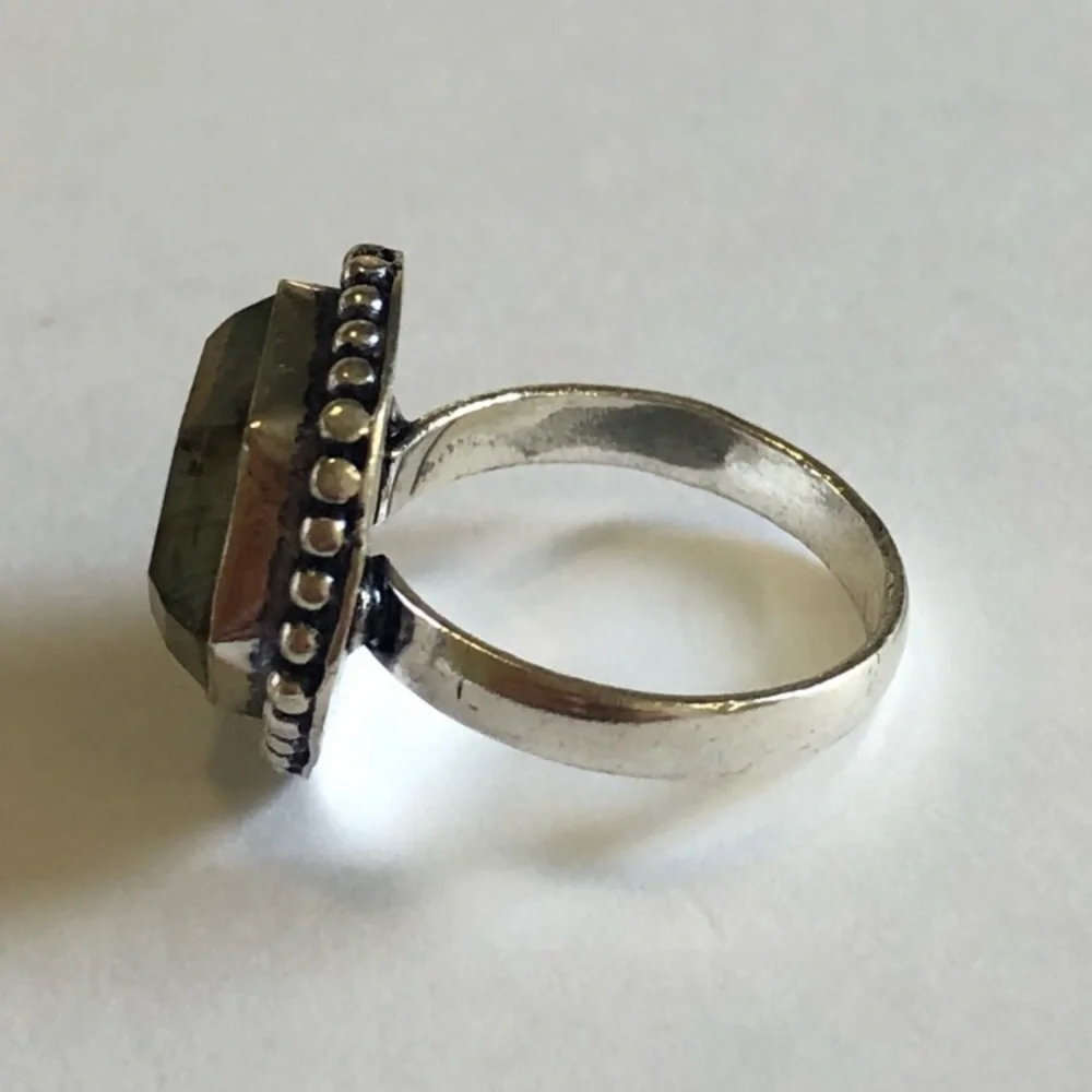 Labradorite Silver Plated Ring